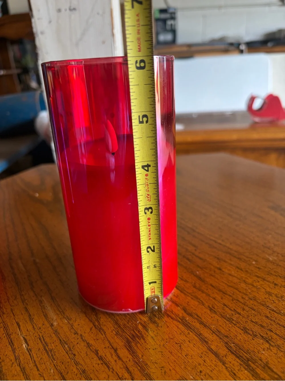 Red Glass Candle Set- Battery Operated
